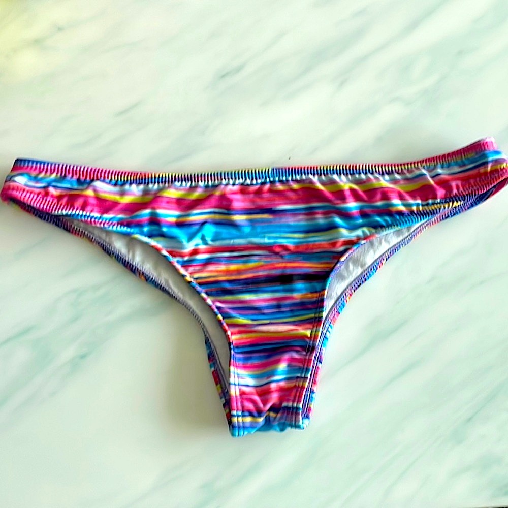Multicolor Striped Bikini Bottom